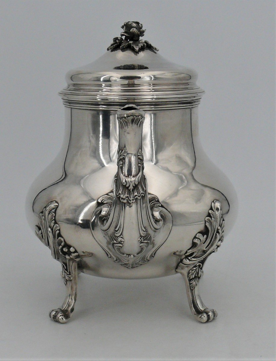 Edmond Tétard, Teapot/jug In Sterling Silver Minerva Hallmark In Excellent Condition.-photo-6