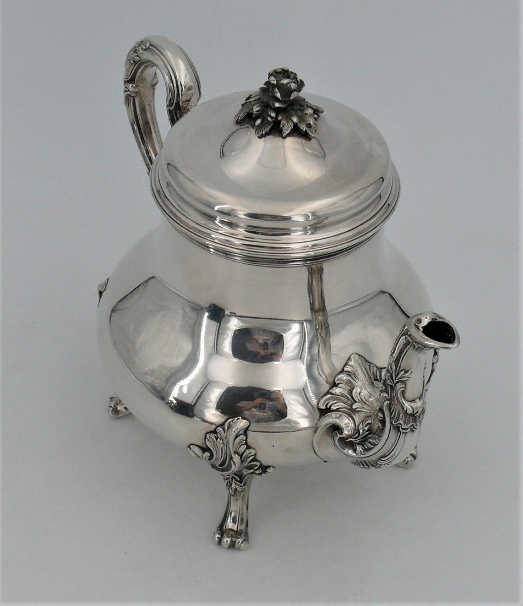 Edmond Tétard, Teapot/jug In Sterling Silver Minerva Hallmark In Excellent Condition.-photo-8