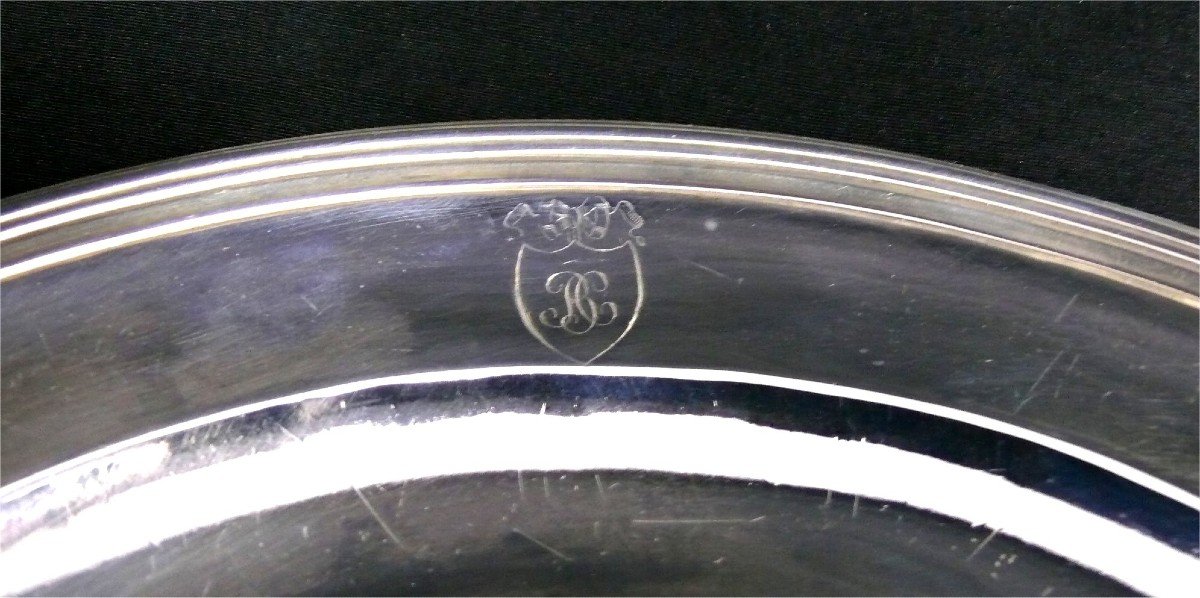 Plat Rond, Argent Massif, Poinçon Au Coq, 1798-1809, Modèle à Filets.-photo-5