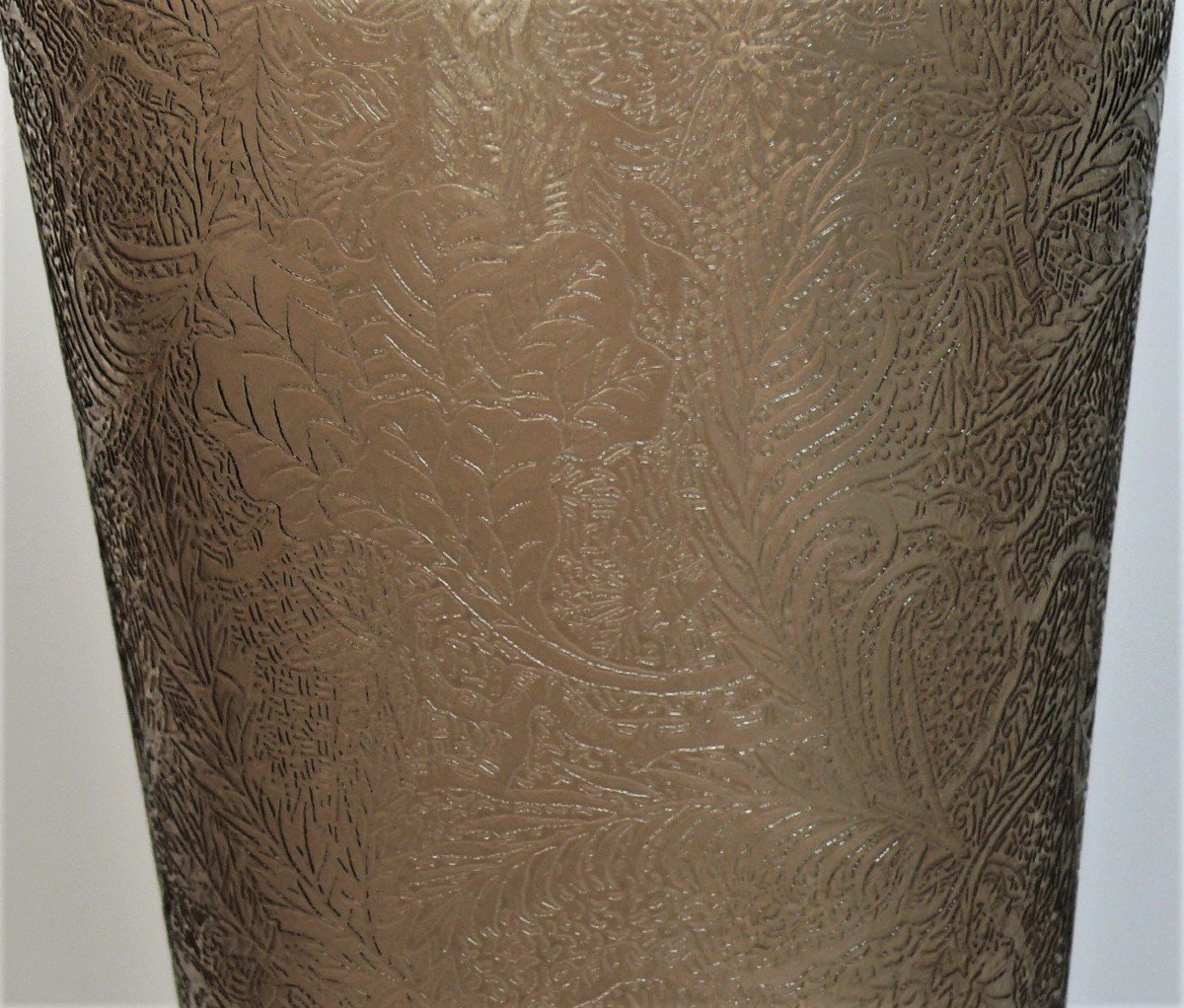Legras, Très Grand Vase Cornet Hollandais, Guilloché, 60 Cm, Excellent état.-photo-4