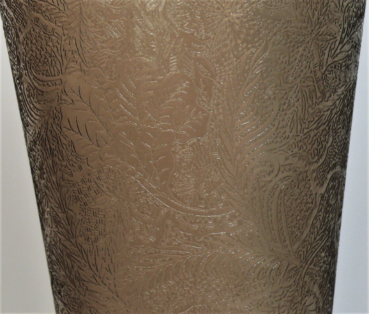 Legras, Very Large Dutch Cornet Vase, Guilloché, 60 Cm, Excellent Condition.-photo-4