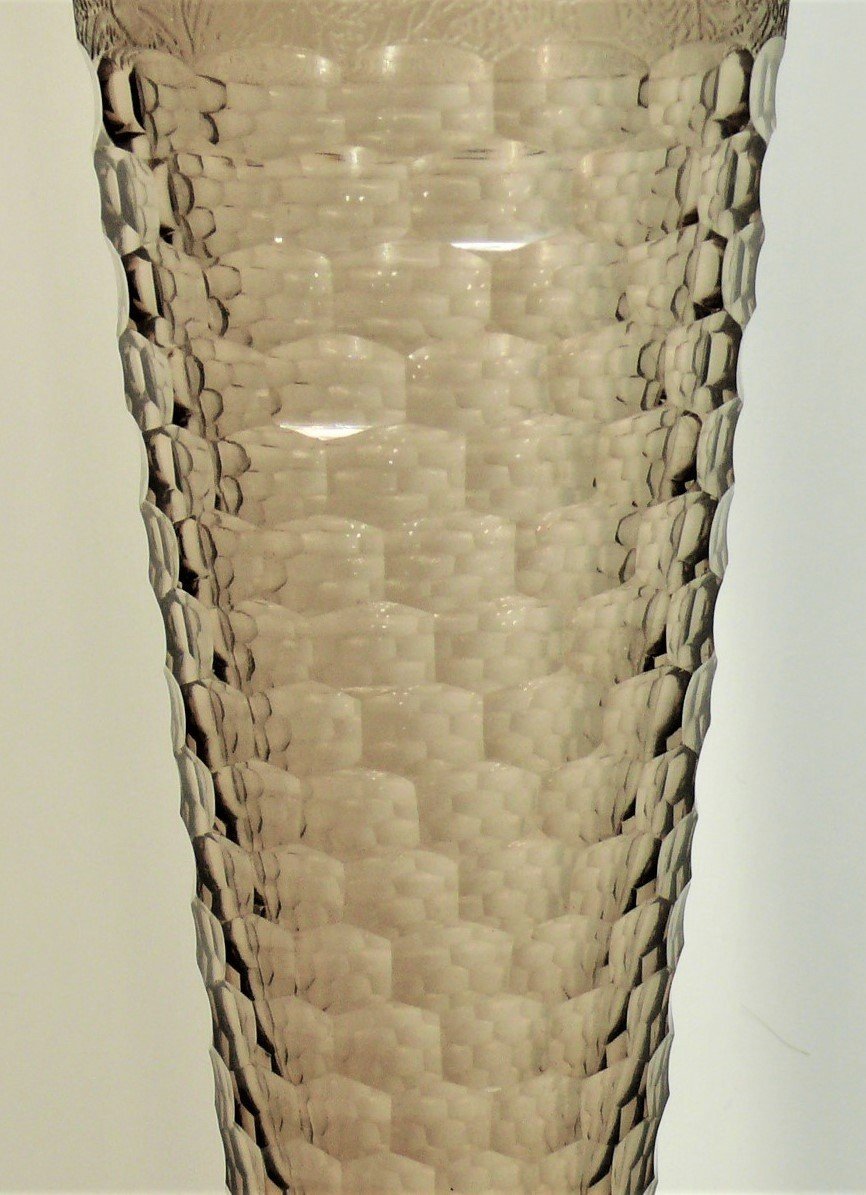 Legras, Very Large Dutch Cornet Vase, Guilloché, 60 Cm, Excellent Condition.-photo-5