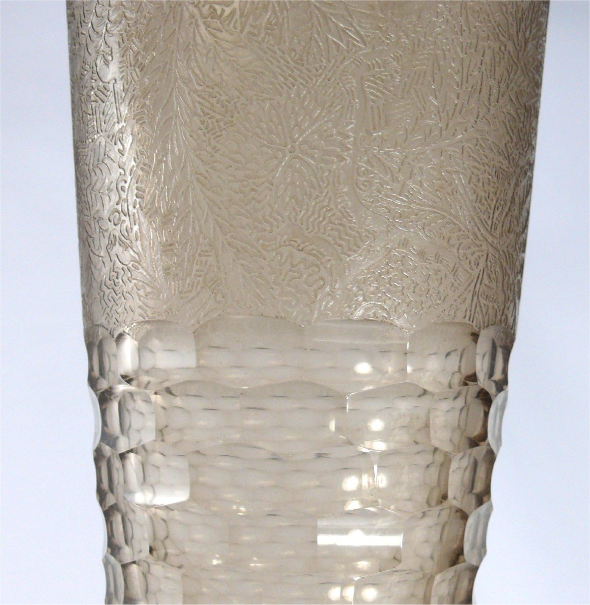 Legras, Very Large Dutch Cornet Vase, Guilloché, 60 Cm, Excellent Condition.-photo-8
