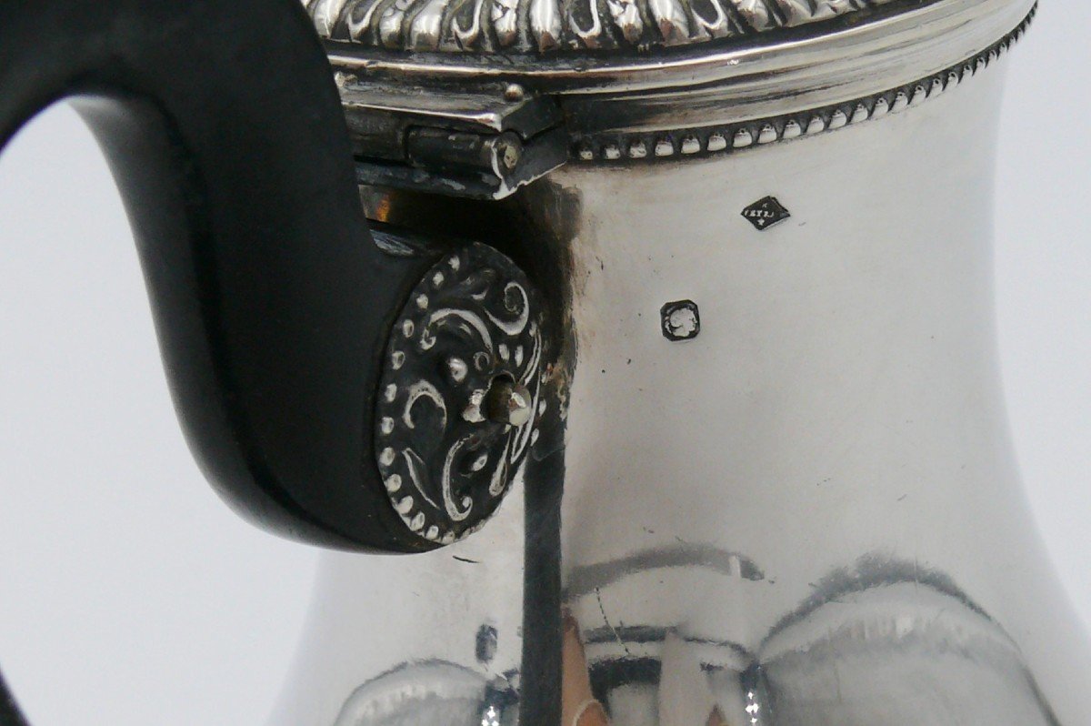 Small Jug In Sterling Silver, Hallmark Minerva, 19th Century, Louis Philippe, Veyrat, 201 G.-photo-2