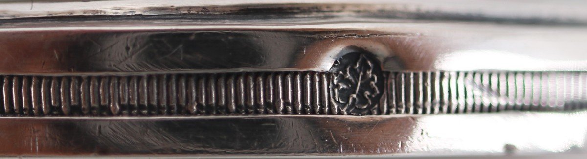 Paire De Salières/salerons Argent Massif XVIIIe, Louis XVI, Verrines Bleues d'Origine.-photo-5