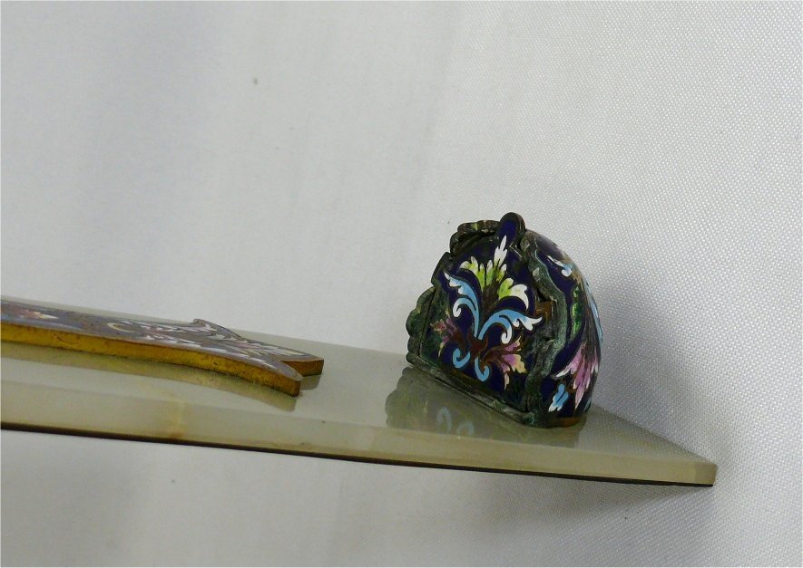 Large Enamelled Stoup And Crucifix, Onyx, 31.5 Cm, 1.3 Kg, Excellent Condition.-photo-5