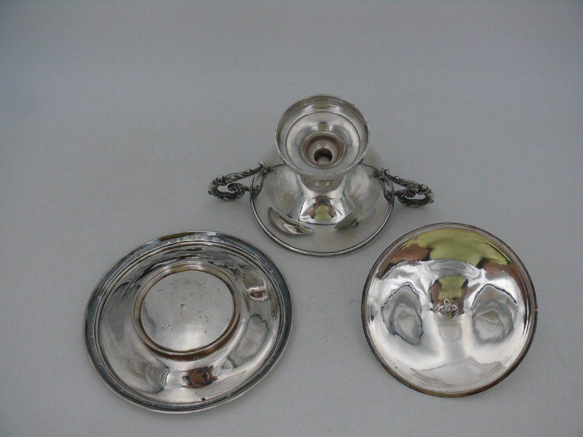 Covered Broth And Sleeper, Sterling Silver, Martial Fray, Excellent Condition.-photo-5