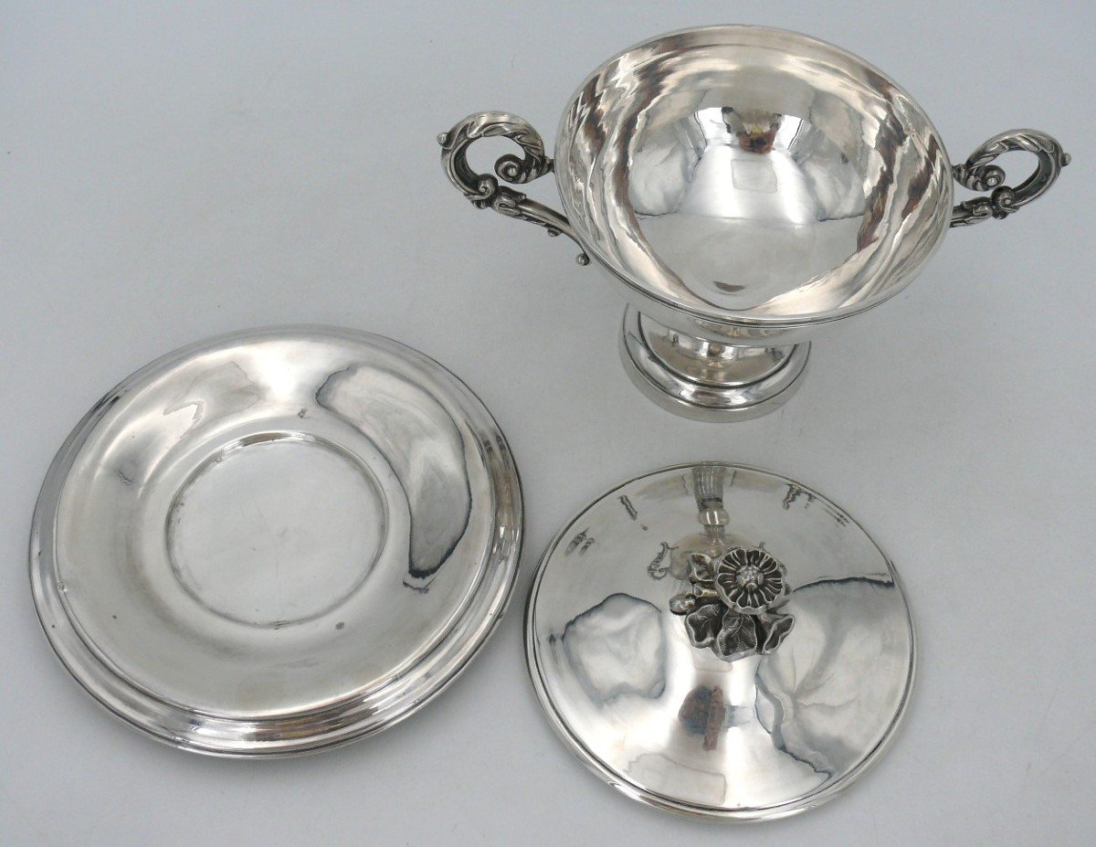 Covered Broth And Sleeper, Sterling Silver, Martial Fray, Excellent Condition.-photo-6