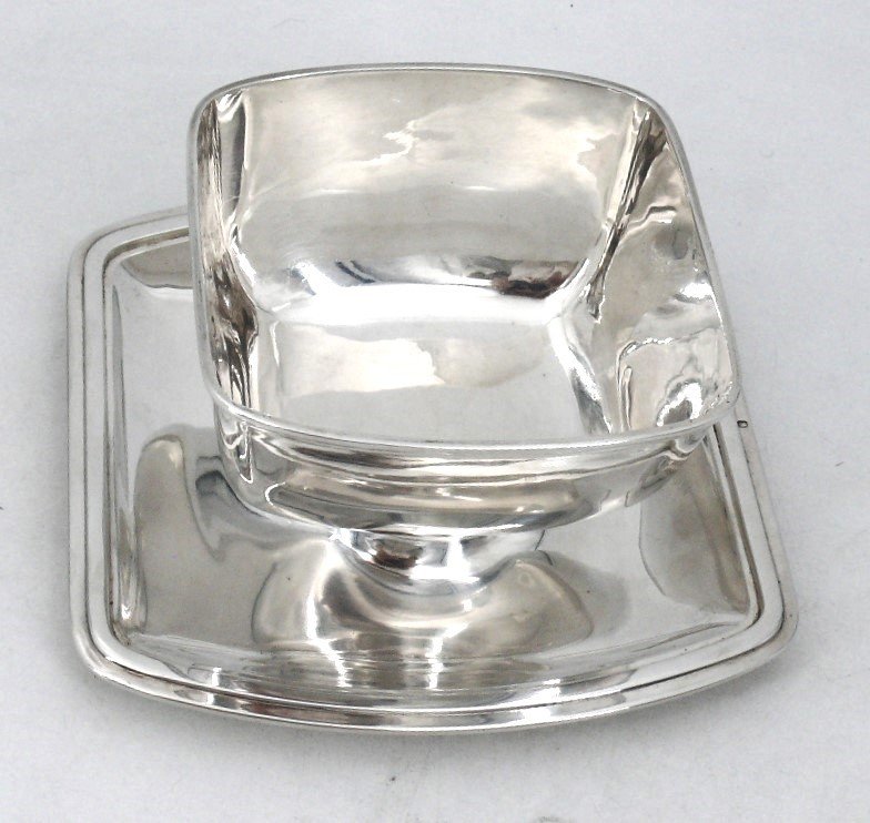 Gravy Boat In Sterling Silver Minerva Hallmark, Art Deco, Excellent Condition.-photo-2