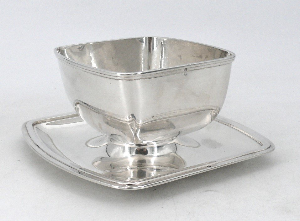 Gravy Boat In Sterling Silver Minerva Hallmark, Art Deco, Excellent Condition.-photo-3