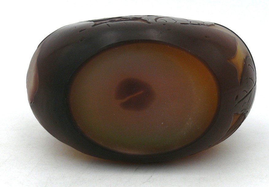 Emile Gallé, Vase Gourde Dégagé à l'Acide, 15 Cm.-photo-4