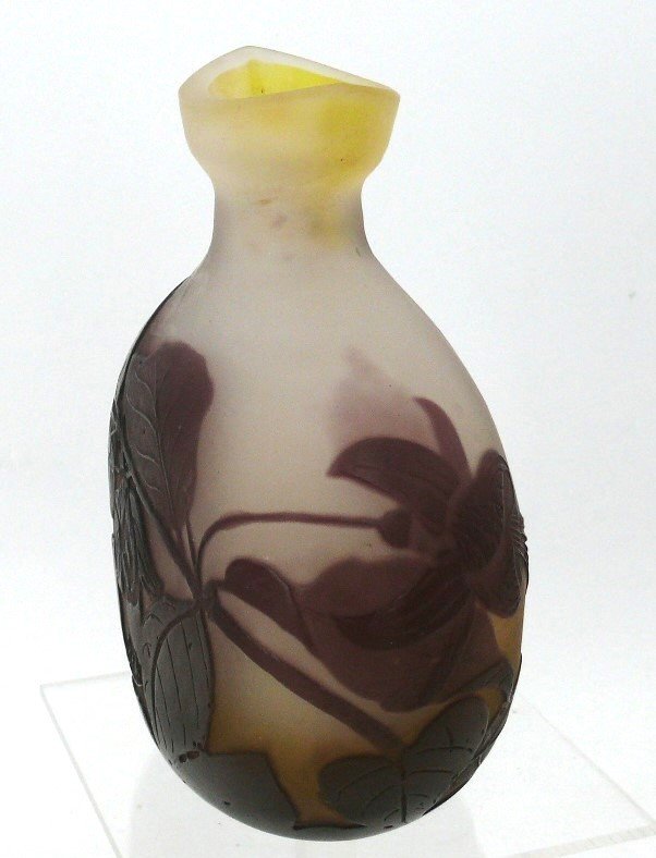 Emile Gallé, Vase Gourde Dégagé à l'Acide, 15 Cm.-photo-6