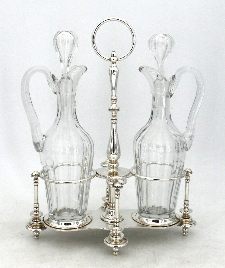 Cruet In Sterling Silver Old Man Hallmark, 1819-1838, Restoration Period.