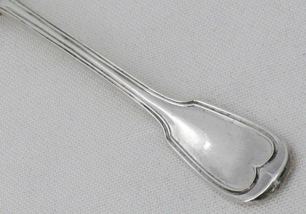 Puiforcat, 6 Cuillères à Entremets/dessert, Modèle Filet, 18,5 Cm, Argent Massif Minerve.-photo-3