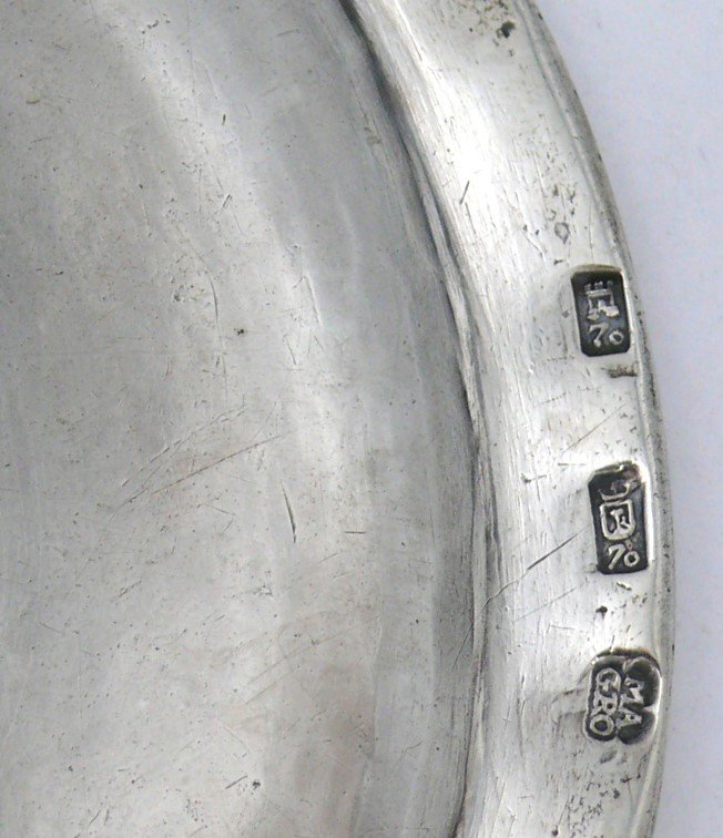 Plat Ovale En Argent Massif XVIIIe, Antonio Magro, Espagne, Madrid 1770, 1096 G.-photo-6