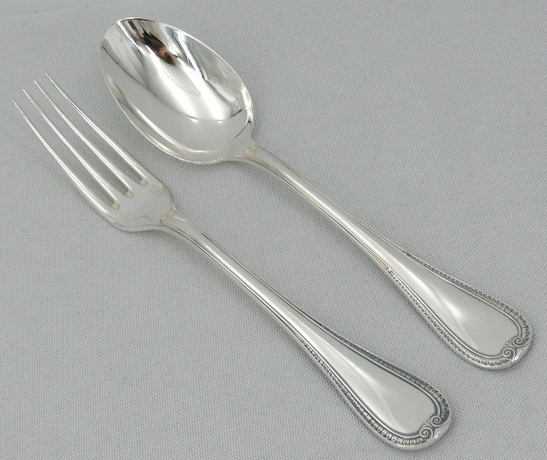 Christofle Malmaison Model, 10 Table Cutlery, Silver Metal, 20 Pieces, Excellent Condition.-photo-2