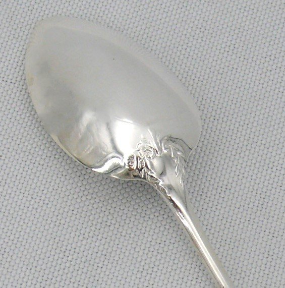 12 Tea/coffee/dessert Spoons, Sterling Silver Minerva, Medallion Baguette, Monogram Lh.-photo-2