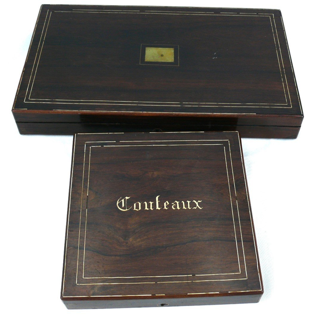 Ménagère à Entremets/dessert, Vermeil, Argent Massif Minerve, Napoléon III, Couteaux, 36 Pièces-photo-8