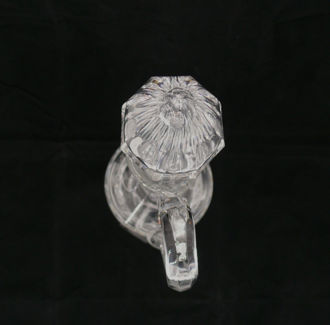 Saint Louis, Spectacular Crystal Ewer, 46 Cm, Signed, Intact.-photo-3