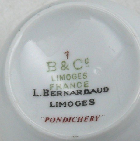 Bernardaud Modèle Pondichery, Porcelaine De Limoges, 6 Tasses à Café, Excellent état.-photo-6