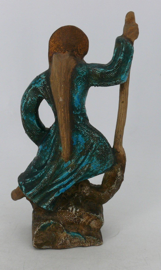 Pierre Le Faguays (1892/1962), Ceramic “saint George Slaying The Dragon” Art Deco.-photo-4