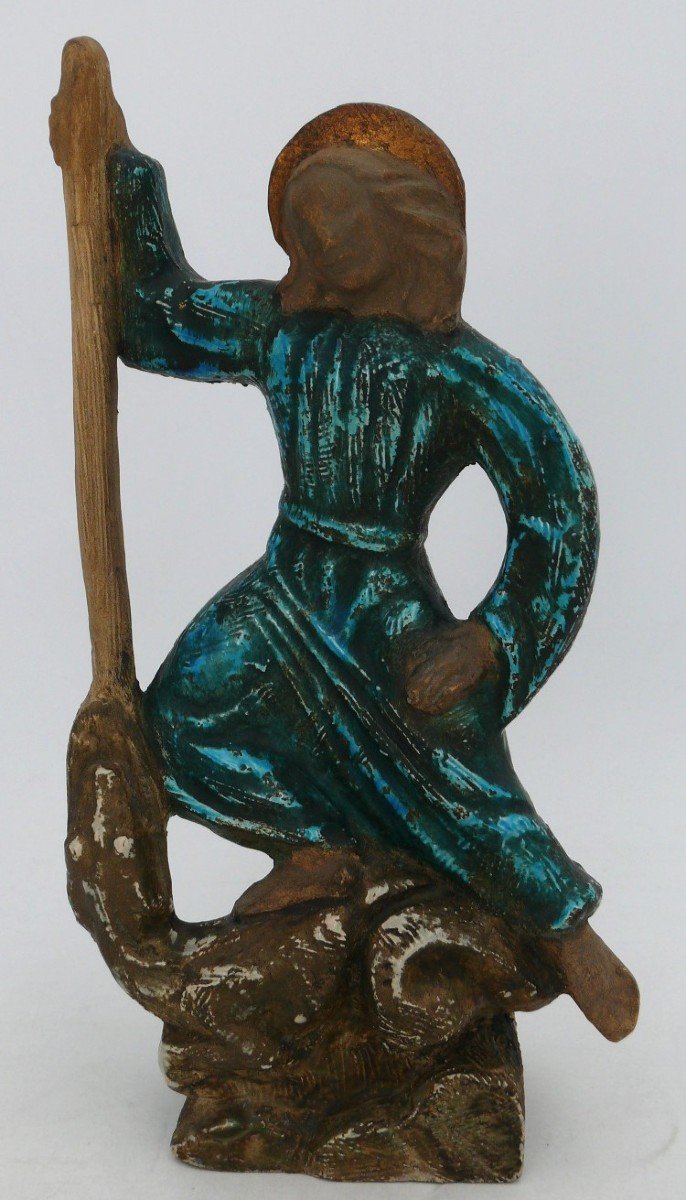 Pierre Le Faguays (1892/1962), Ceramic “saint George Slaying The Dragon” Art Deco.-photo-1