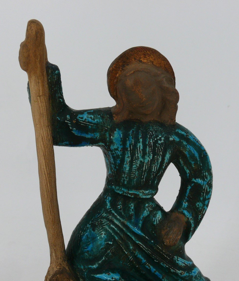 Pierre Le Faguays (1892/1962), Ceramic “saint George Slaying The Dragon” Art Deco.-photo-4