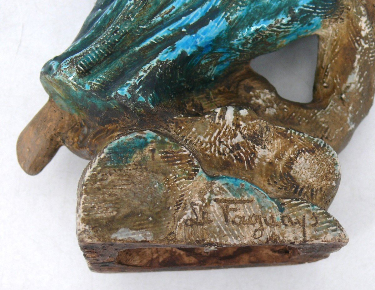 Pierre Le Faguays (1892/1962), Ceramic “saint George Slaying The Dragon” Art Deco.-photo-7