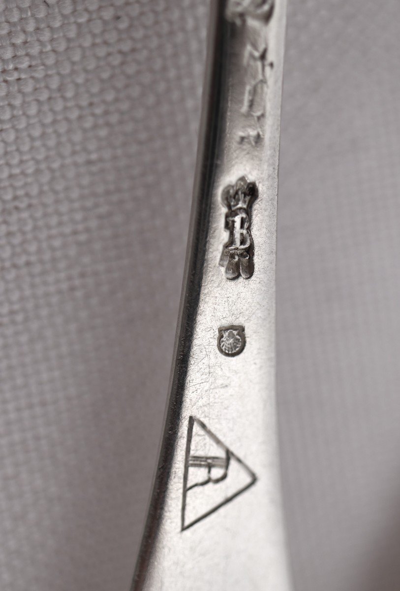5 Teaspoons In 18th Century Sterling Silver, Bordeaux, Grain/ball, Jean-françois Cadeau.-photo-3