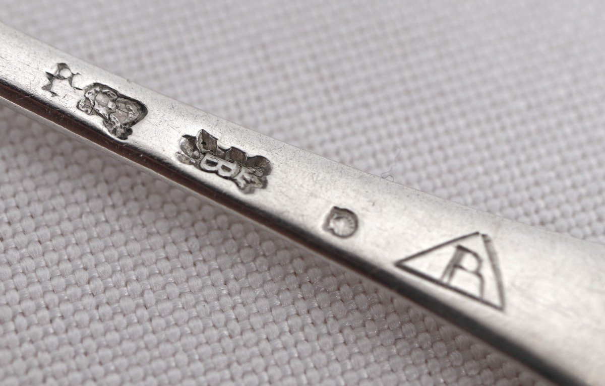5 Teaspoons In 18th Century Sterling Silver, Bordeaux, Grain/ball, Jean-françois Cadeau.-photo-4