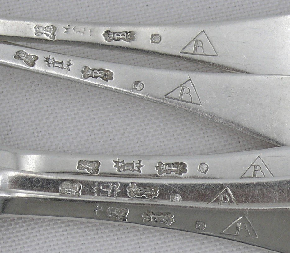 5 Teaspoons In 18th Century Sterling Silver, Bordeaux, Grain/ball, Jean-françois Cadeau.