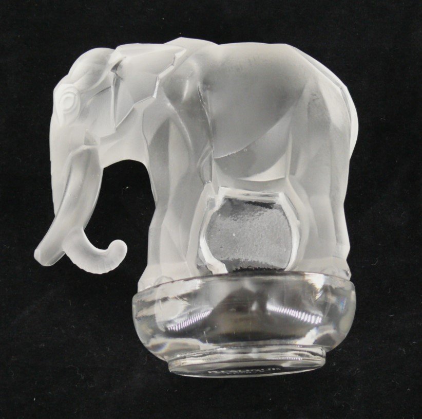 René Lalique 1931, Presse-papier "toby l'éléphant", Excellent état.-photo-3