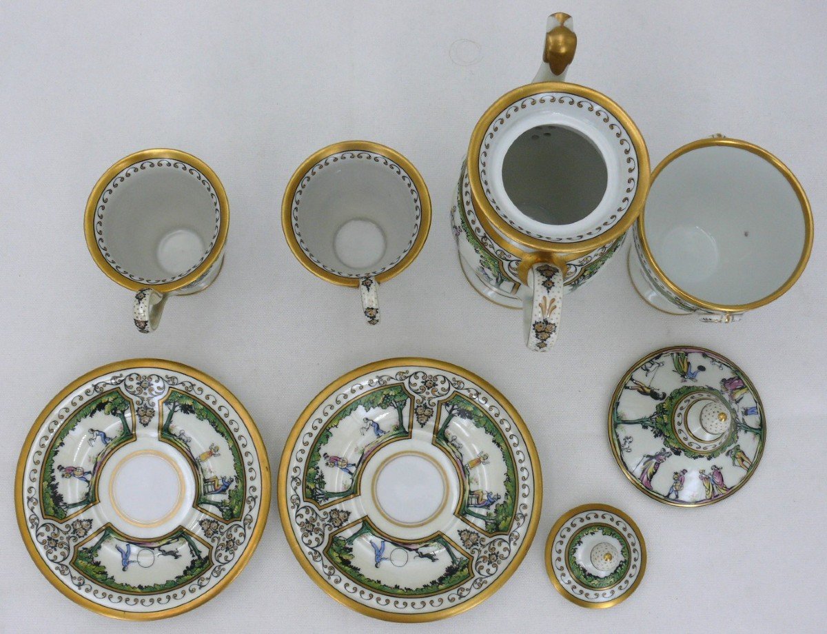 Raynaud Limoges, Promenade Au Palais Royal, Déjeuner Tête à Tête, Excellent état.-photo-3