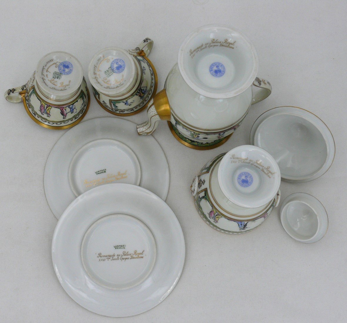 Raynaud Limoges, Promenade Au Palais Royal, Déjeuner Tête à Tête, Excellent état.-photo-5