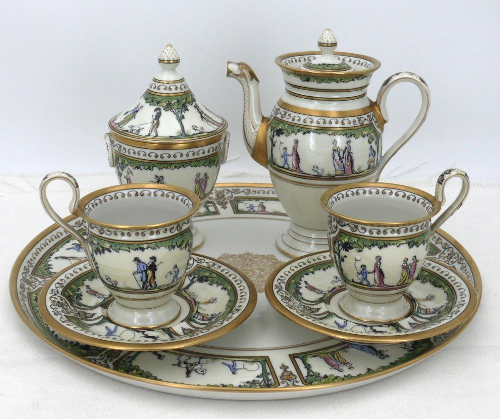 Raynaud Limoges, Promenade Au Palais Royal, Déjeuner Tête à Tête, Excellent état.