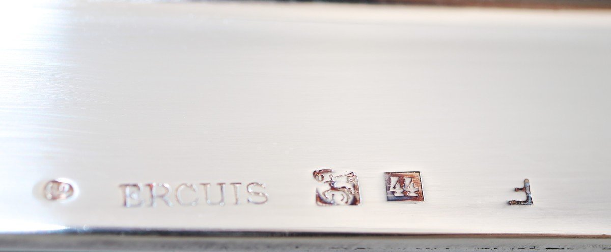 Ercuis Model Suffren, Tea/coffee Service, Tray, Silver Metal, Excellent Condition, 5 Pieces.-photo-7