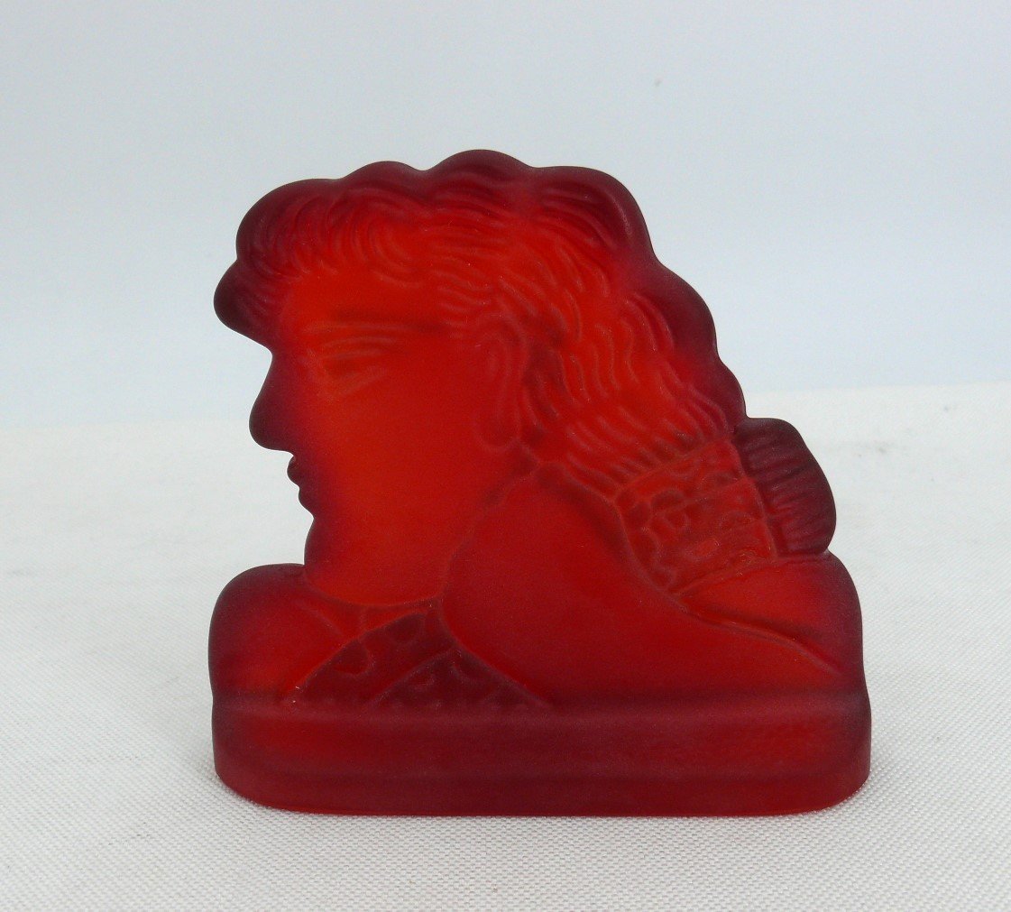Alekos Fassianos For Daum, "petit Kallisti" Glass Pate Paperweight, Signed, Intact.-photo-1