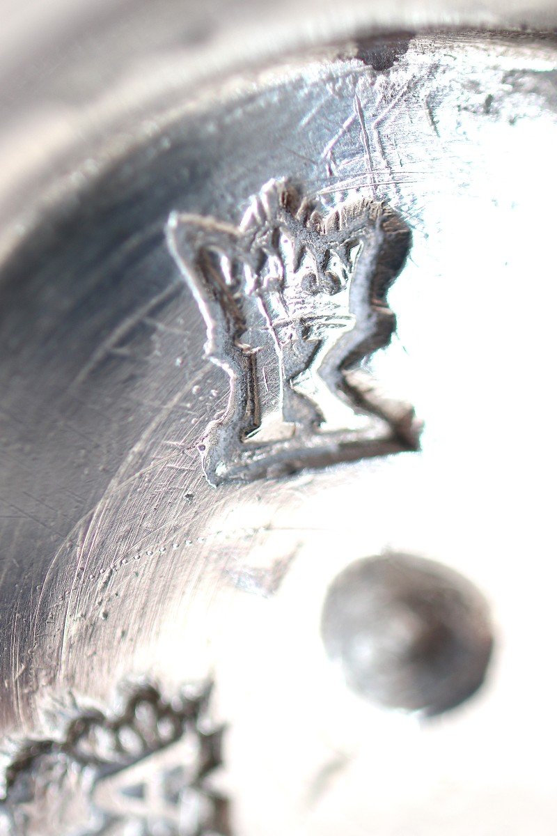 Claude Charvet, Timbale à Appliques En Argent, Paris 1750, 208 G, Excellent état.-photo-5