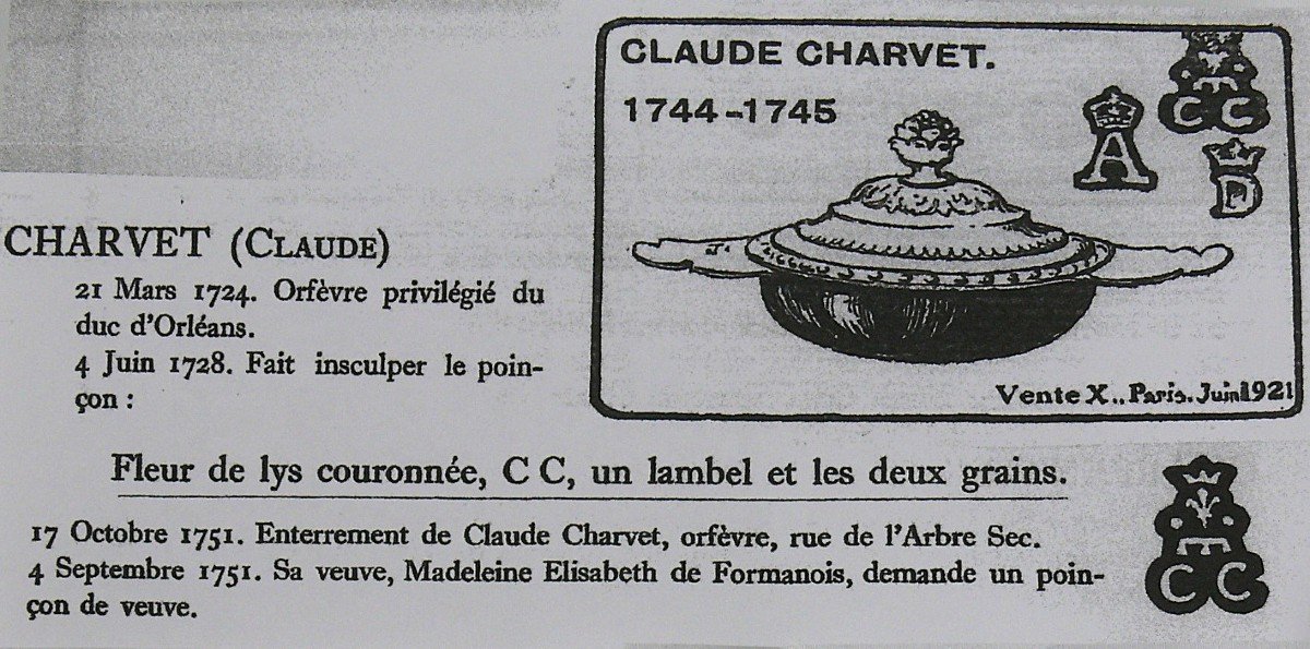 Claude Charvet, Timbale à Appliques En Argent, Paris 1750, 208 G, Excellent état.-photo-8