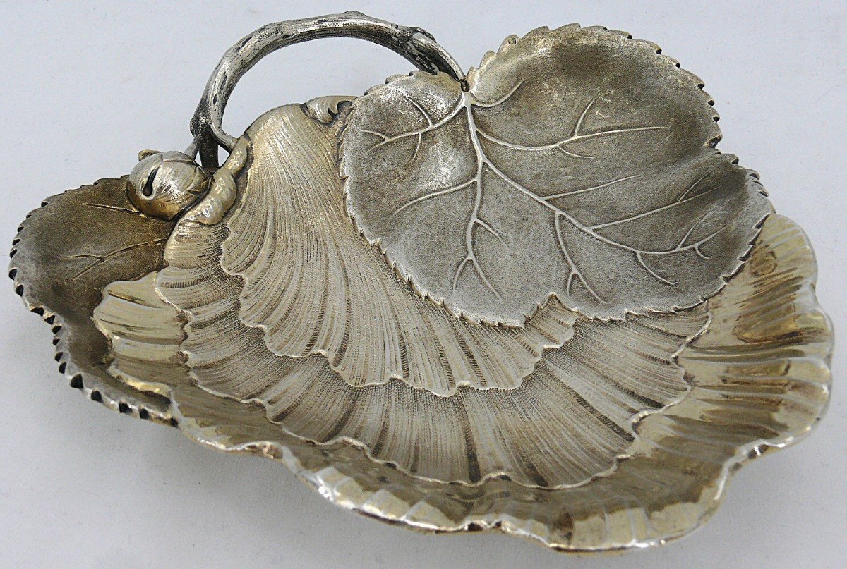 Odiot, Naturalist Leaf-shaped Cup, Sterling Silver Minerva, 1900.-photo-2