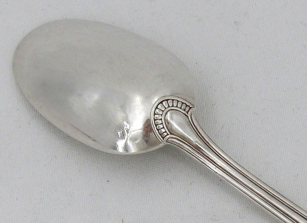 Ravinet d'Enfert, 6 Cuillères à Moka/café En Argent Massif Minerve, Godrons Art Déco.-photo-4