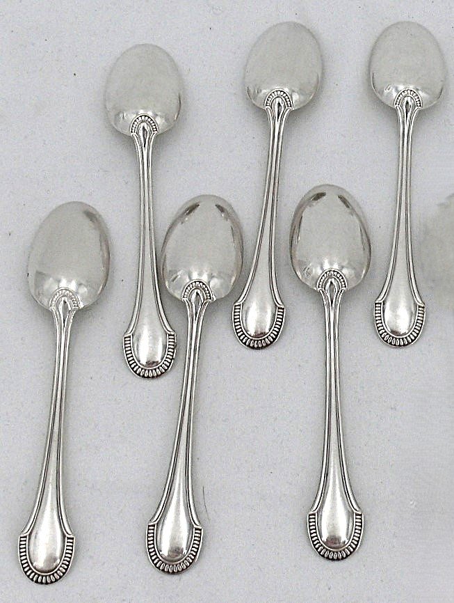 Ravinet d'Enfert, 6 Cuillères à Moka/café En Argent Massif Minerve, Godrons Art Déco.-photo-2