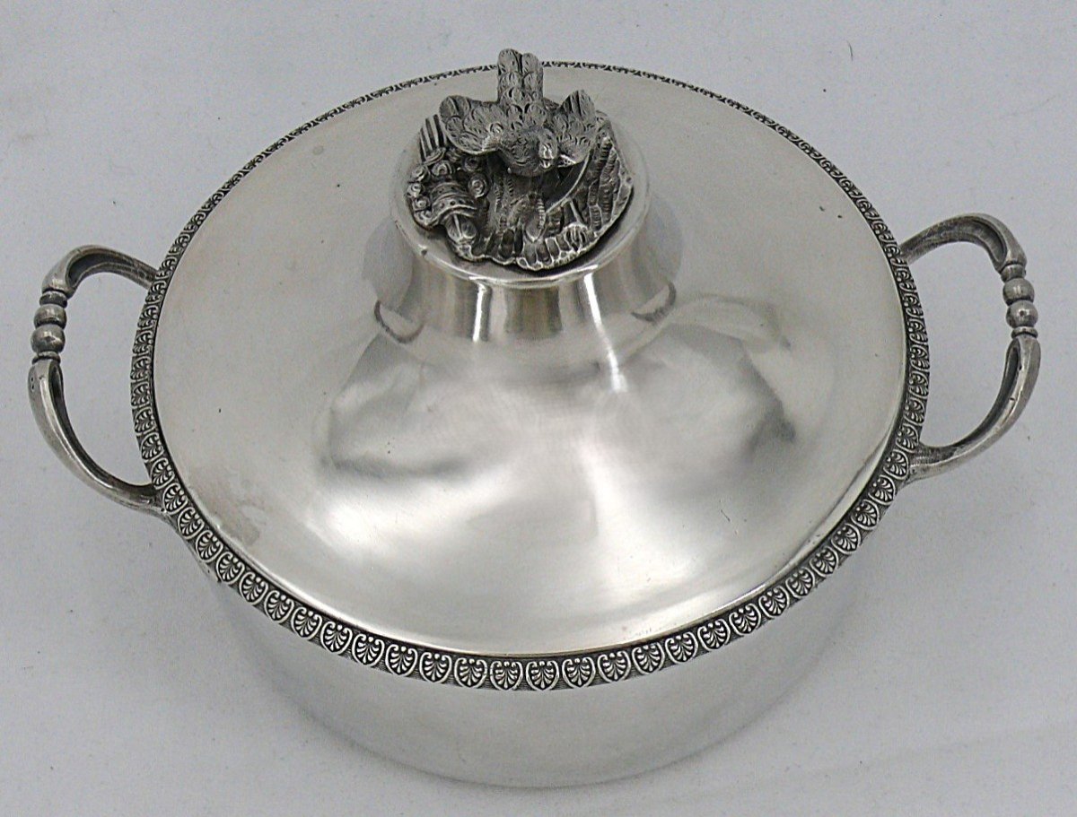 Bouillon En Argent Massif 1er Coq, 1798-1809, Frétel Colombe, Excellent état.-photo-4