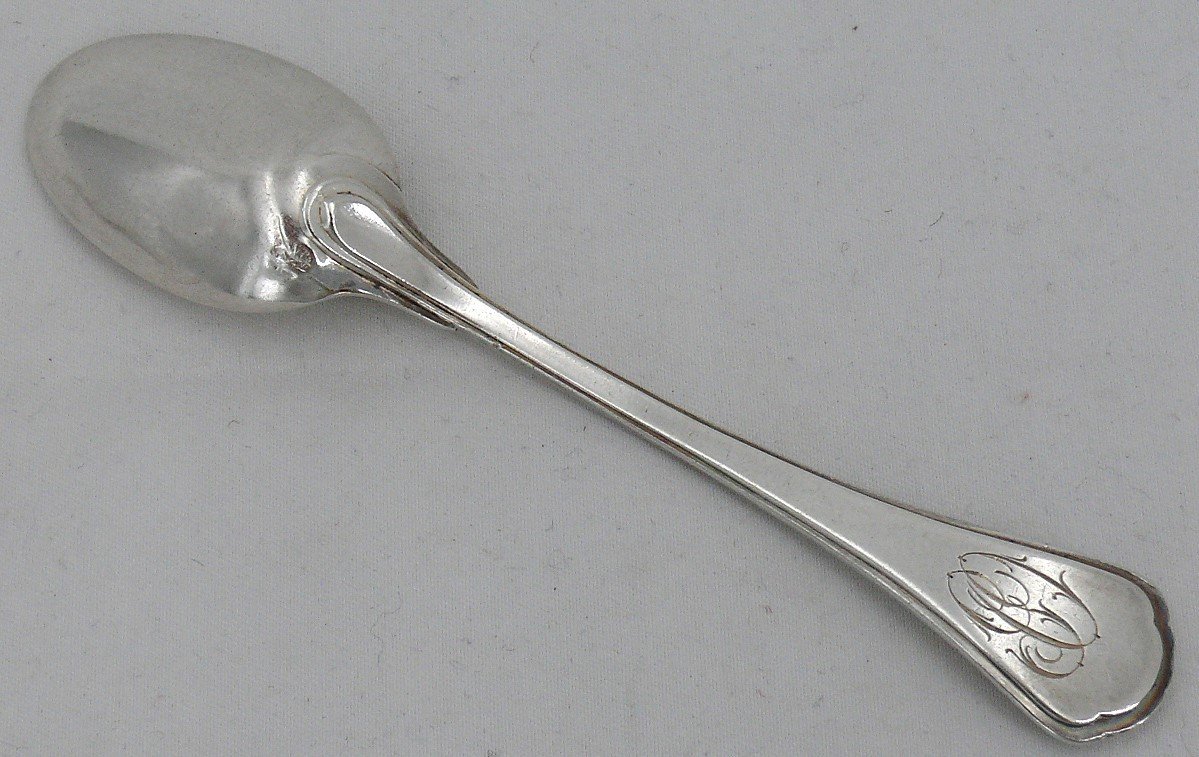 Tétard Frères, 10 Cuillères à Dessert, Thé, Café, Argent Massif Minerve, 220 G.-photo-2