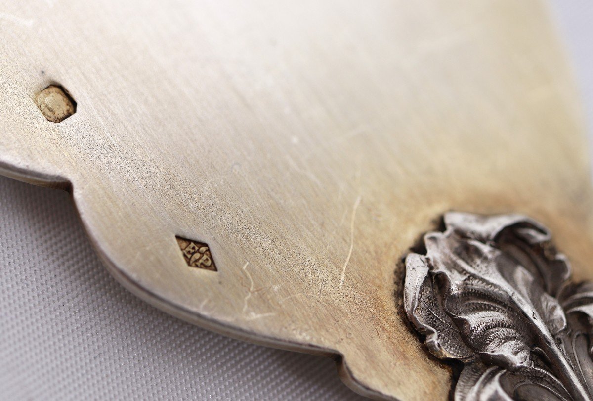 Puiforcat Iris Model, Ice Cream Serving Cutlery, Solid Silver Minerva Vermeil.-photo-7