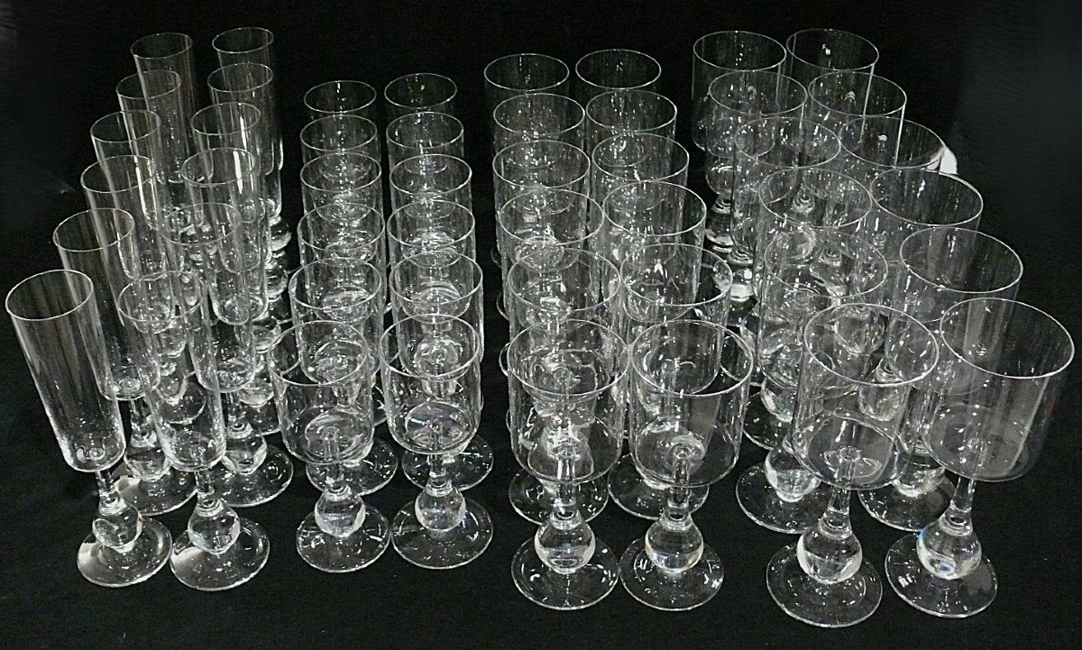 Boris Tabacoff For Baccarat, Service Of 48 Crystal Glasses, José Model.-photo-2