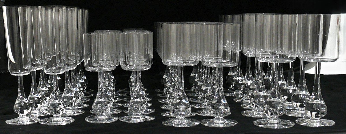 Boris Tabacoff For Baccarat, Service Of 48 Crystal Glasses, José Model.-photo-4