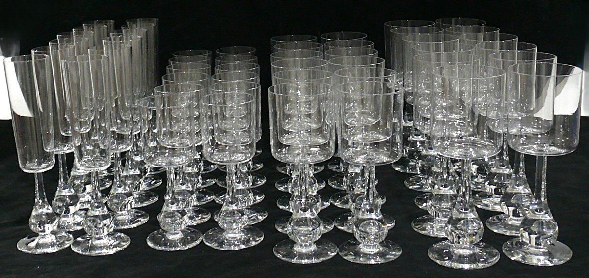 Boris Tabacoff For Baccarat, Service Of 48 Crystal Glasses, José Model.-photo-3