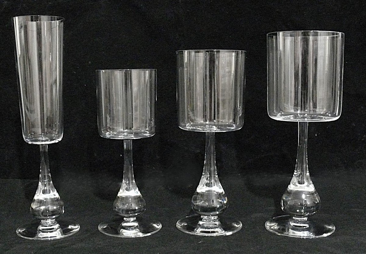 Boris Tabacoff For Baccarat, Service Of 48 Crystal Glasses, José Model.