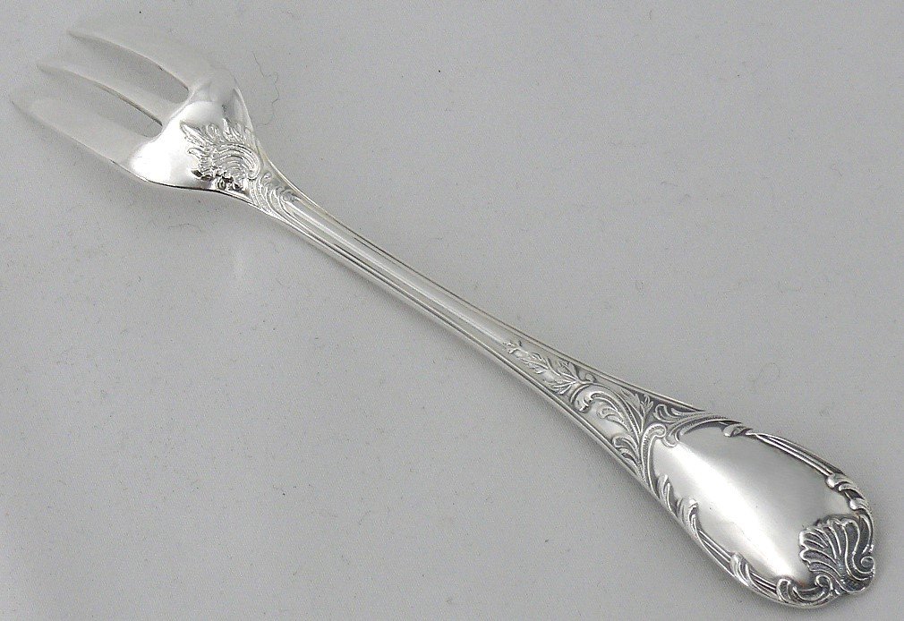 Christofle Modèle Marly, 12 Fourchettes à Gâteaux Métal Argenté, En Excellent état, 15,8 Cm.-photo-2